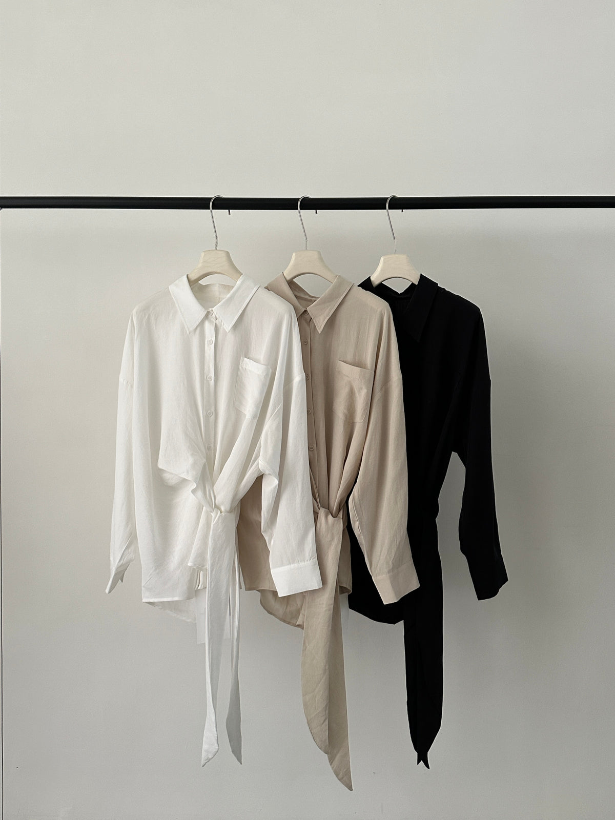 BU RIVERS Elegant Lyocell Tie-Waist Shirt - Sophisticated Commuter Style for Spring