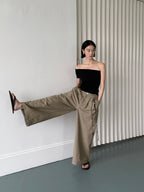 BU RIVERS Women's Elegant Slimming Wide-Leg Casual Pants - Versatile Loose Fit Trousers
