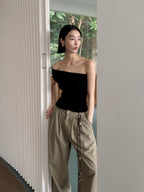 BU RIVERS Women's Elegant Slimming Wide-Leg Casual Pants - Versatile Loose Fit Trousers