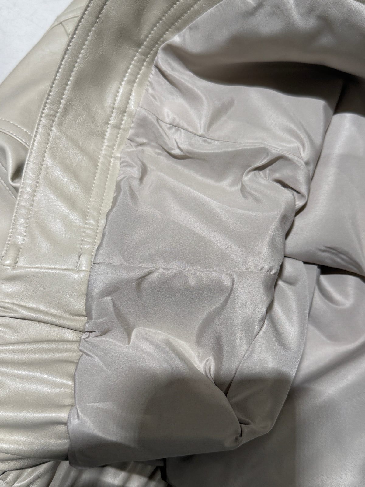 BU RIVERS Women's Stand Collar Biker Jacket - Loose Fit Casual Spring Leather Coat