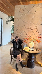 BU RIVERS Women's Stand Collar Biker Jacket - Loose Fit Casual Spring Leather Coat