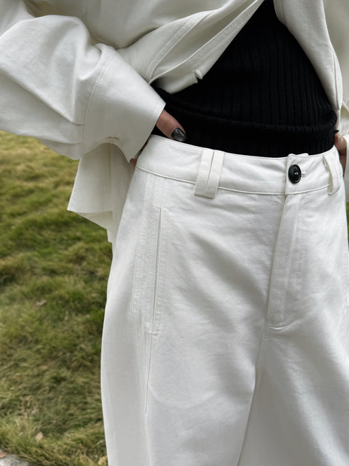 BU RIVERS Women's Elegant Wide Leg Casual Pants - Slimming High-Waisted Commuter Trousers