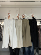 BU RIVERS Women's Elegant Slimming Wide-Leg Casual Pants - Versatile Loose Fit Trousers