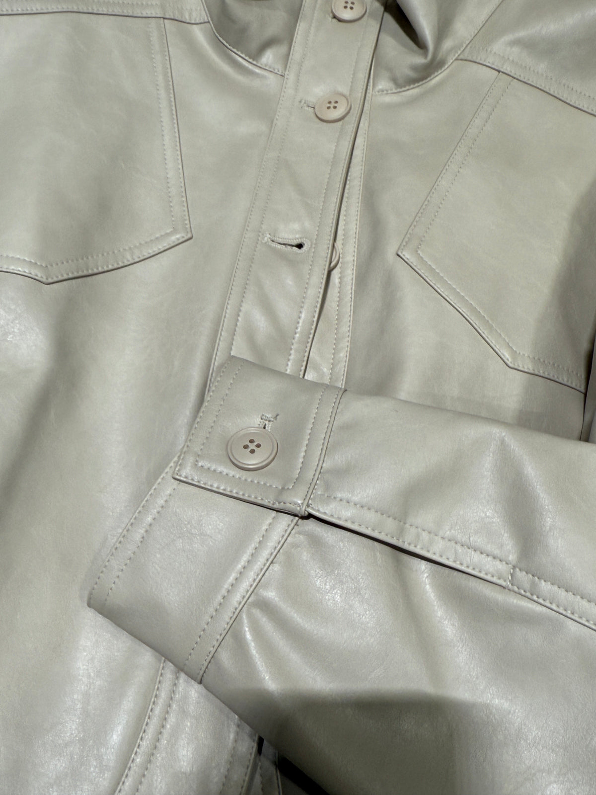 BU RIVERS Women's Stand Collar Biker Jacket - Loose Fit Casual Spring Leather Coat