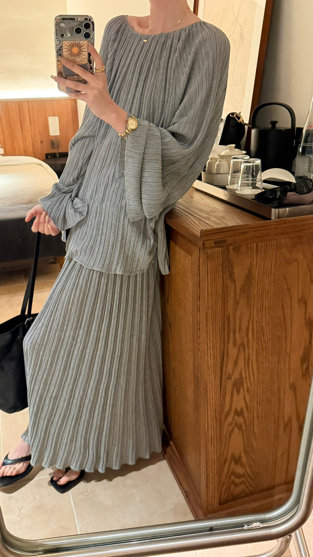 BU RIVERS Elegant High-Waist A-Line Pleated Maxi Skirt - Slimming Spring Fashion