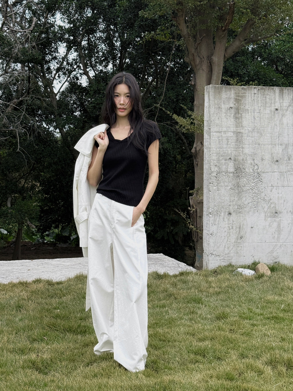 BU RIVERS Women's Elegant Wide Leg Casual Pants - Slimming High-Waisted Commuter Trousers