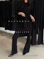 BU RIVERS Elegant High-Waist Slimming Flared Casual Pants - Chic Winter Commuter Style