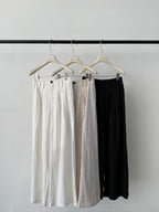 BU RIVERS Elegant High-Waisted Wide-Leg Linen Tencel Trousers for Women - Slimming Old Money Style