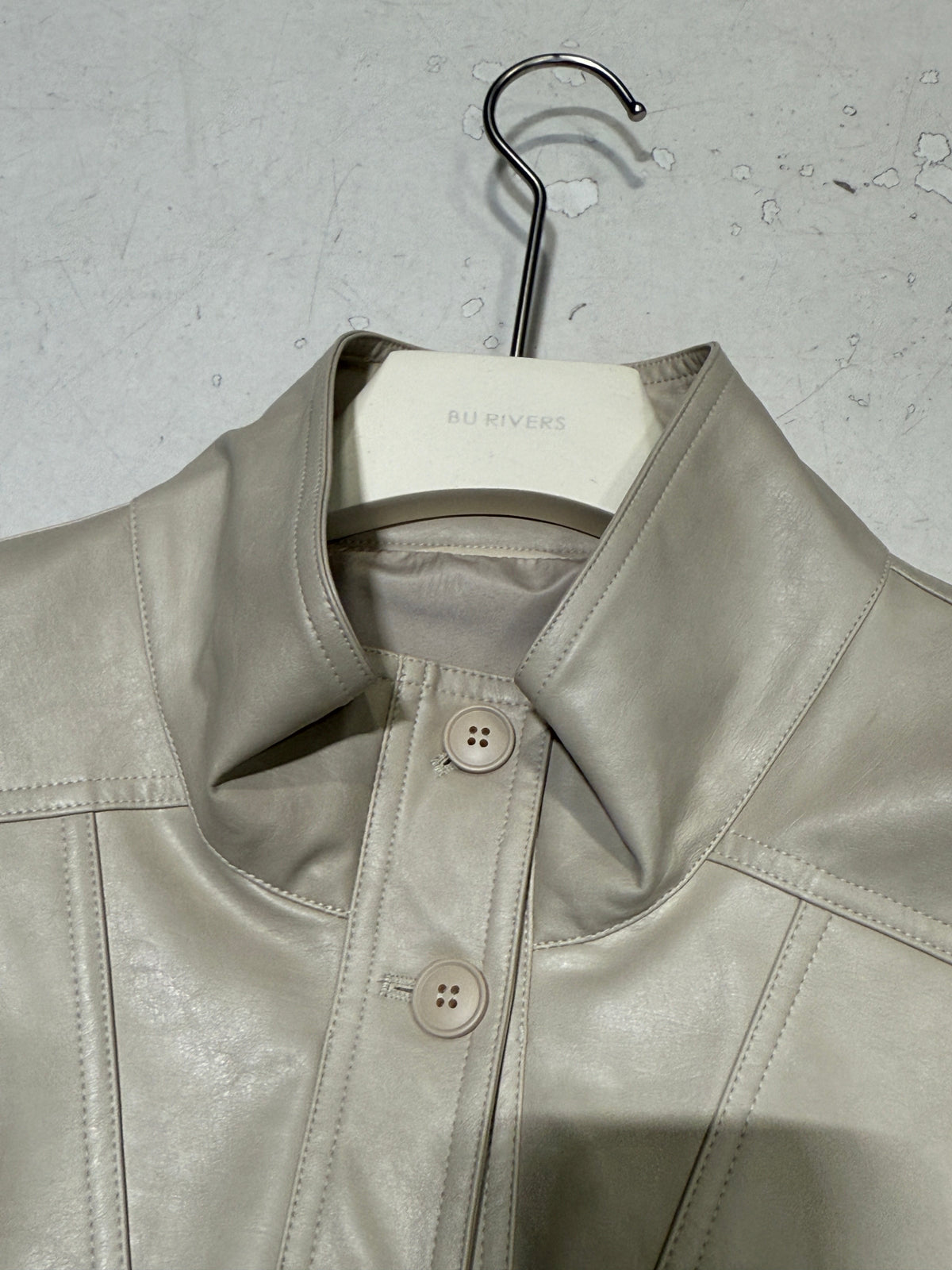 BU RIVERS Women's Stand Collar Biker Jacket - Loose Fit Casual Spring Leather Coat