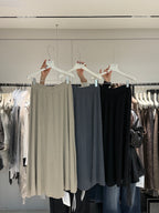 BU RIVERS Elegant High-Waisted Elastic Slimming Midi Skirt - Versatile Casual H-Line Pencil Skirt