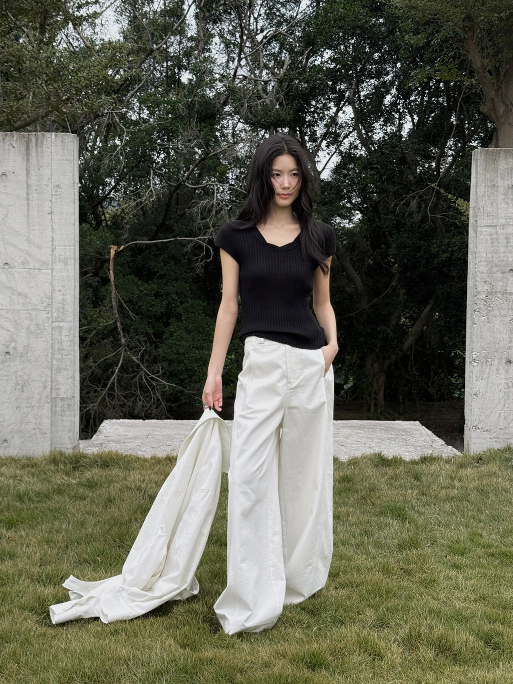 BU RIVERS Women's Elegant Wide Leg Casual Pants - Slimming High-Waisted Commuter Trousers