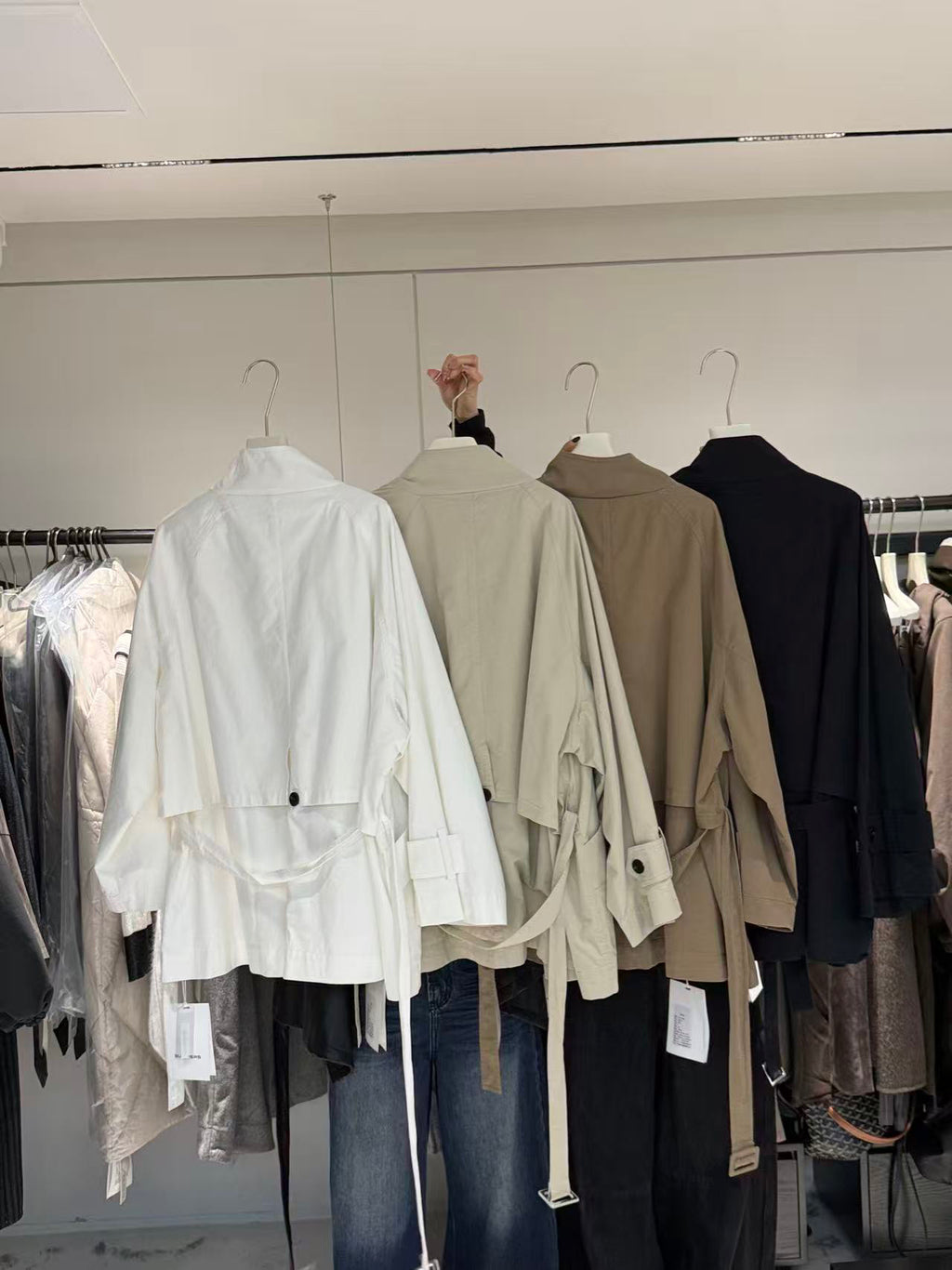 Spring New Arrival! 【BU RIVERS】 Stand Collar Temperament Commuter Mid-Length Trench Coat (with Belt) S32813# ZRY