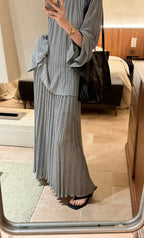 BU RIVERS Elegant High-Waist A-Line Pleated Maxi Skirt - Slimming Spring Fashion