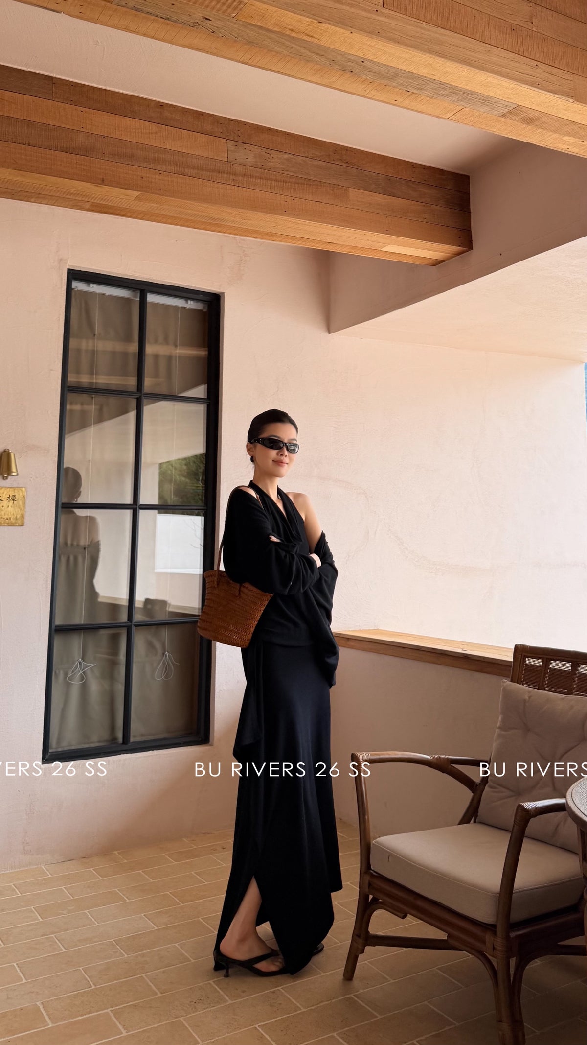 BU RIVERS Elegant Spring Wool Blend Structural Maxi Skirt - Slimming Tiered H-Line Design