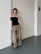 BU RIVERS Women's Elegant Slimming Wide-Leg Casual Pants - Versatile Loose Fit Trousers