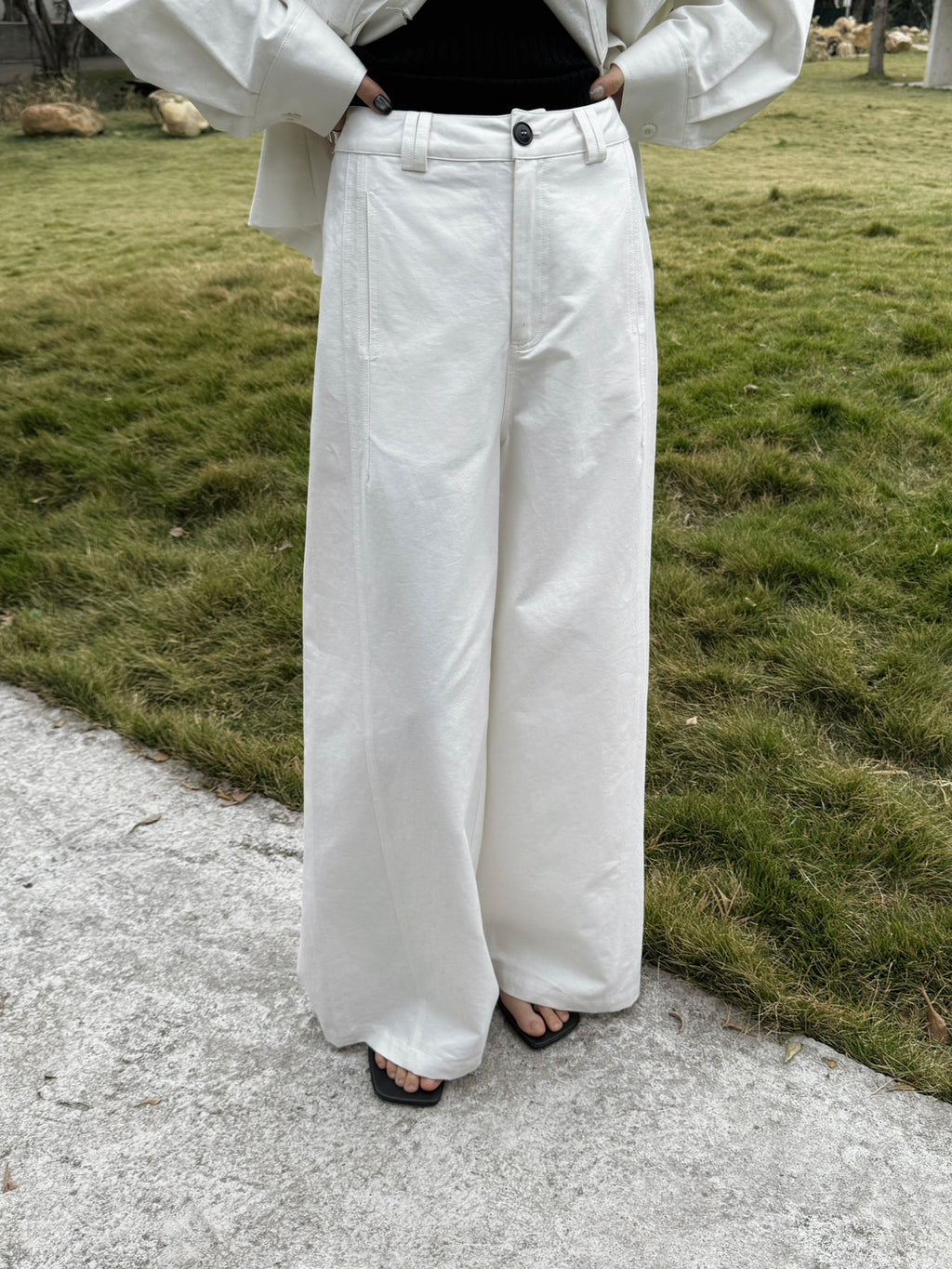 BU RIVERS Women's Elegant Wide Leg Casual Pants - Slimming High-Waisted Commuter Trousers