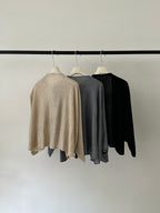 BU RIVERS Elegant Wool Blend Knit Cardigan - Slimming Loose Fit Spring Outerwear