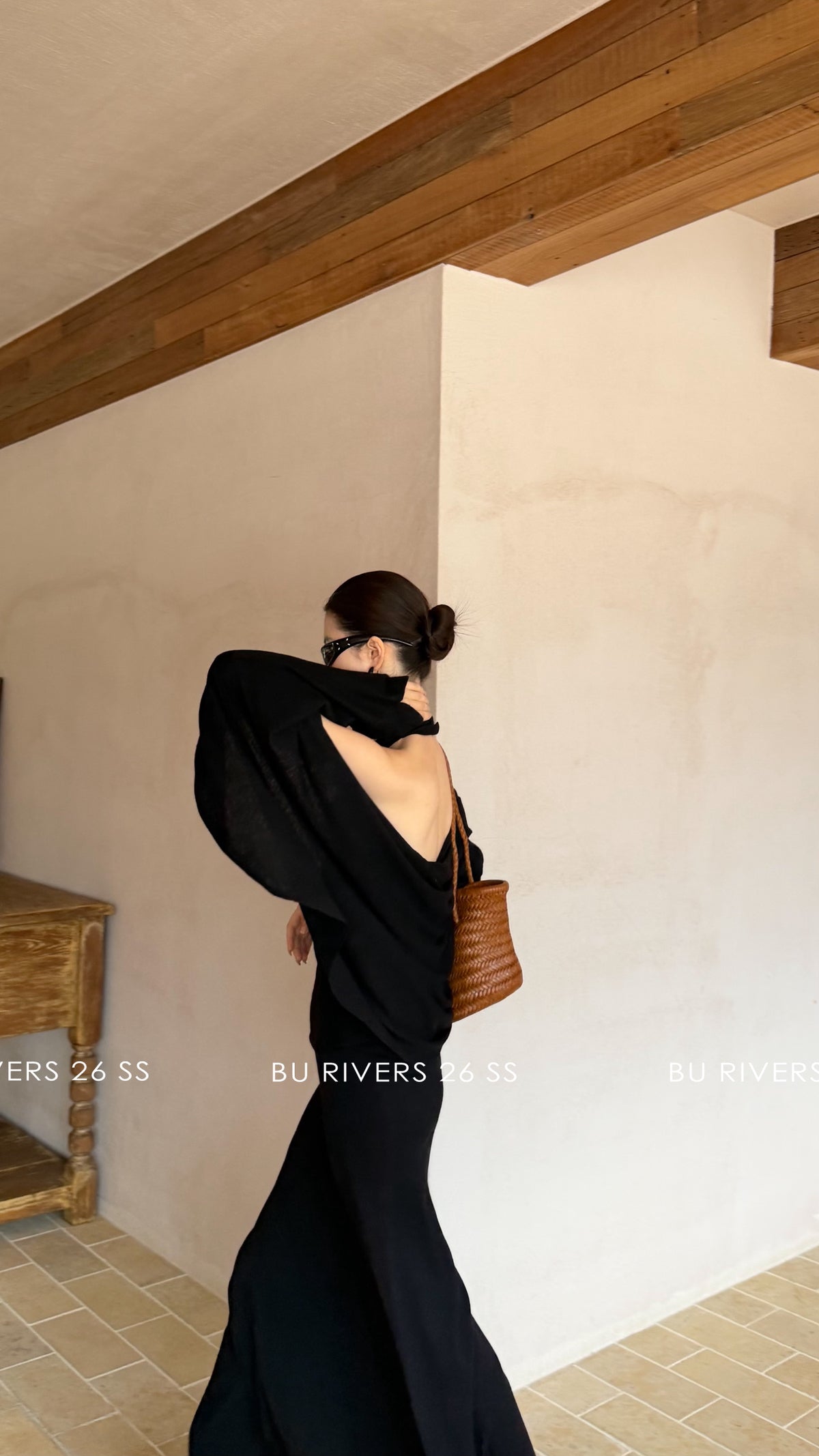 BU RIVERS Elegant Spring Wool Blend Structural Maxi Skirt - Slimming Tiered H-Line Design